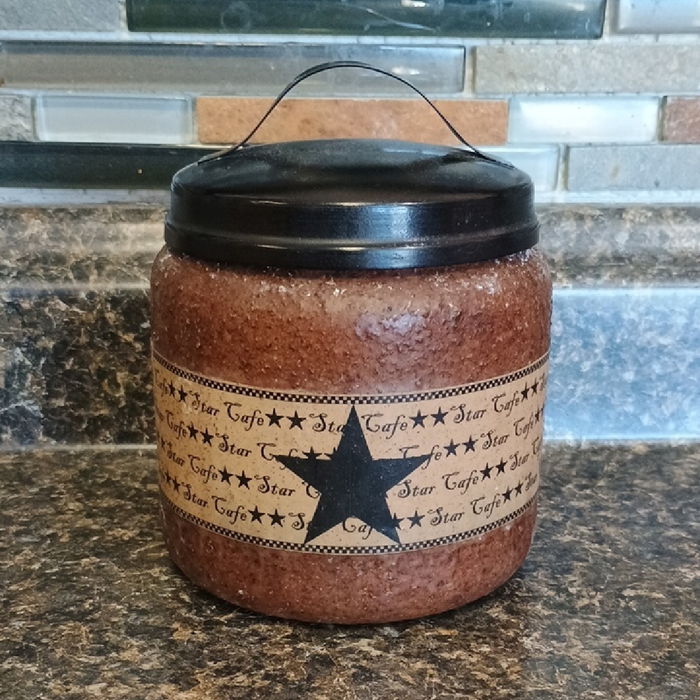 Star Cafe rustic wax dipped grubby jar candle